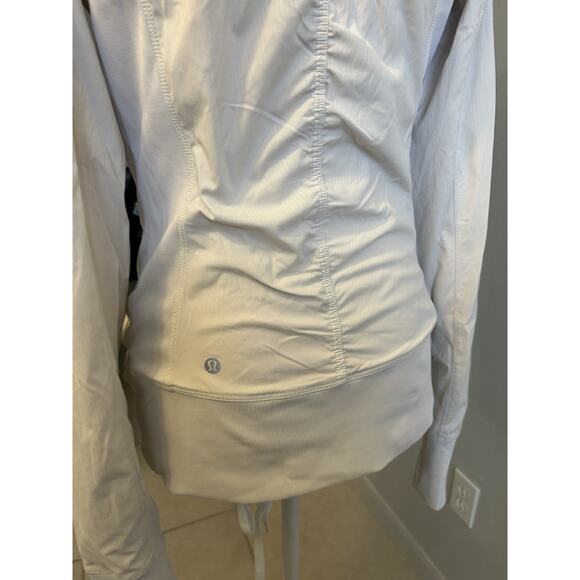 Lululemon Jacket In Flux Womens 10 Hoodie White Reversible Dance Studio Stretch - Picture 8 of 16